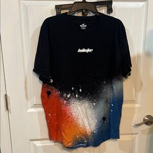 Hollister Black Tee with Red, White, and Blue Gradient